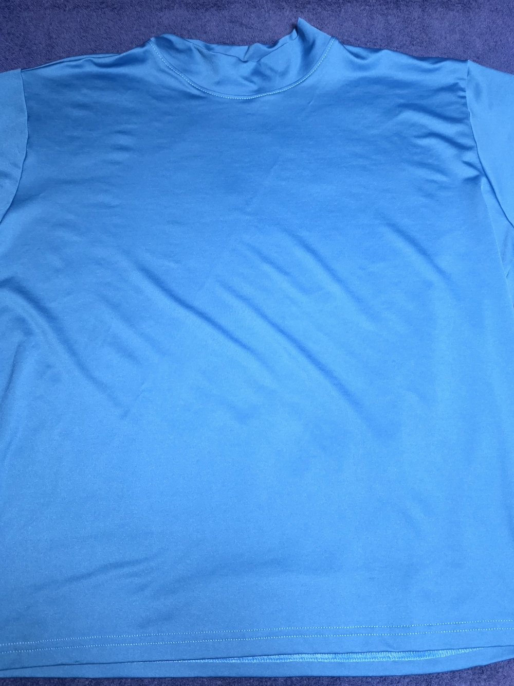 Men's Aqua Blue Short-Sleeve Swim Rash Guard - Lightweight Sun Protection